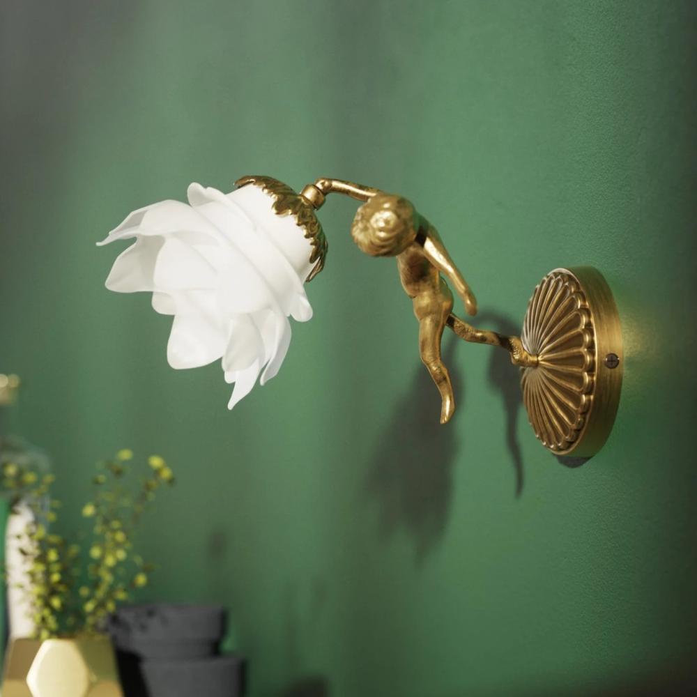 art deco elegantny s anjelmi nastenny svietnik lampa secesny klasicky nastenny svietnik mosadz bronz zlate sklenene tienidlo romanticky.jpg
